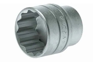 Teng Tools M120532-C 1/2" Drive Socket - 32mm, 12-Point Bi-Hex, Satin Finish
