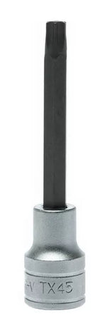 Teng Tools M122245T-C 1/2" Long TX Bit Socket - TX45, 100mm, Satin Finish