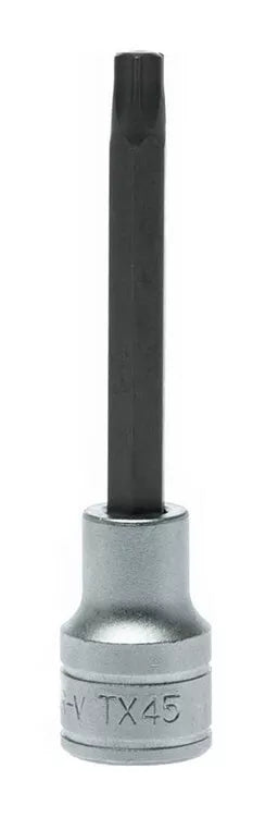 Teng Tools M122245T-C 1/2" Long TX Bit Socket - TX45, 100mm, Satin Finish