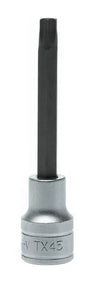 Teng Tools M122245T-C 1/2" Long TX Bit Socket - TX45, 100mm, Satin Finish
