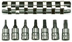 Teng Tools 1/4" TX Bit Socket Clip Rail Set, 8 Pieces