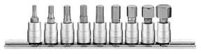 Teng Tools M1409HN Hex Bit Socket Set - 1/4in Drive, 9-Piece Metric on Clip Rail