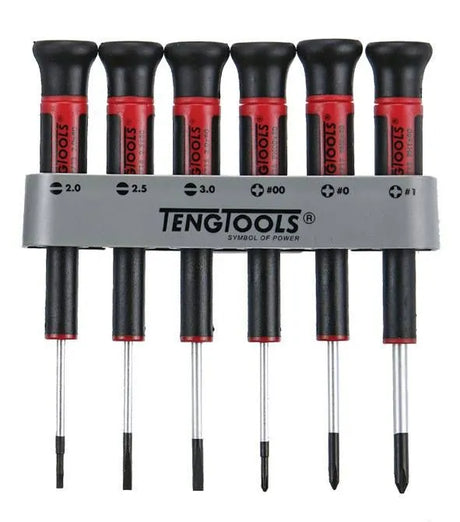 Teng Tools 6-Piece Flat Regular & PH Type Mini Screwdriver Set