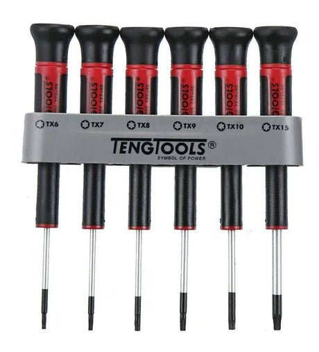 Teng Tools MDM706TX 6 Piece TX Type Mini Screwdriver Set – CrMo Alloy Steel, Includes Rack