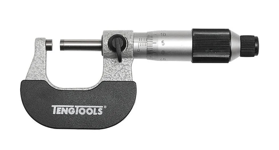Teng Tools MIR25 Micrometer 0-25mm | Precision Measuring Tool with Friction Thimble & Locking Nut