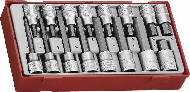 Teng Tools 16 Piece 1/2"Drive Hex Bits Socket Set