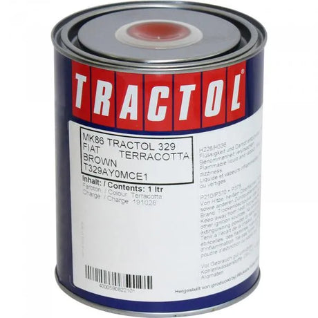 Tractol Paint Fiat Terracotta Brown 1L - High Gloss Finish for Agricultural & Construction Equipment - MK86