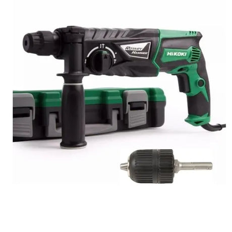 Hikoki 230v Hammer Drill + Adaptor 