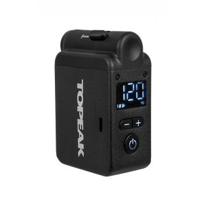 Topeak E‑Booster Digital Mini Electric Bike Pump - 120 psi / 8 bar, SmartHead Presta & Schrader