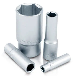 Toptul 1/2" Drive Deep Socket 6-Point 18mm - Satin Finish QBAEE1618