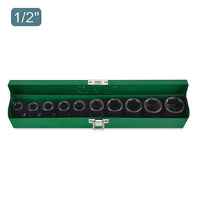 Toptul 1/2" Drive Impact Socket Set 10 Piece (10-24mm) - QGDAD1001
