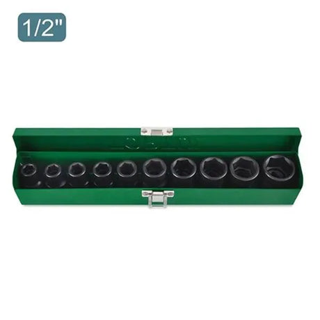 Toptul 1/2" Drive Impact Socket Set 10 Piece (10-24mm) - QGDAD1001