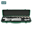 Toptul 1/2" Drive Socket Set 16 Piece (Metric) - QGCAD1604