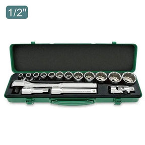 Toptul 1/2" Drive Socket Set 16 Piece (Metric) - QGCAD1604