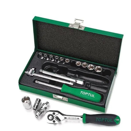 Toptul 17 Piece 1/4" Drive Metric Socket Set - QGCAD1702
