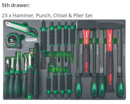 Toptul 8 Drawer Tool Trolley - 448 pcs Mechanical Tool Set