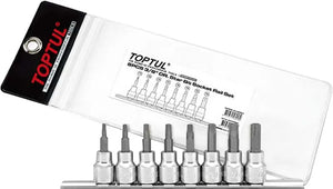 Toptul 8PCS 3/8" Drive Star Bit Socket Rail Set - QGAAG0804
