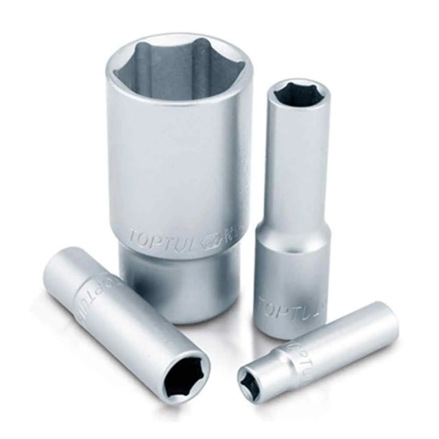 Toptul 1/2" Dr Deep Socket Satin 6pt x 24mm 