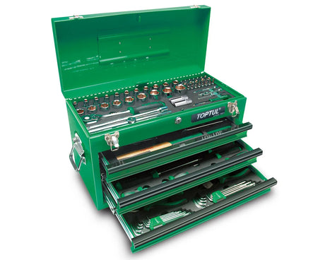 Toptul 99PCS Tool Kit QGCAZ0038 - Comprehensive Hand Tool Set with EVA Foam Trays