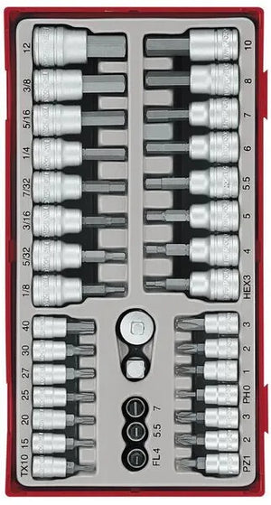 Teng Tools TTBS35 35 Piece 1/4" & 3/8" Drive Bit Socket Set