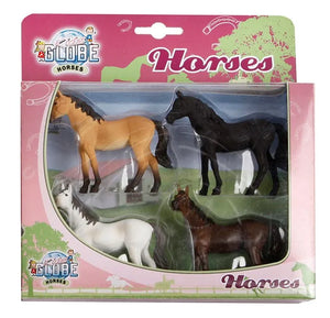 Kids Globe Horses 1:32 Scale | Set of 4 | Perfect for Farm and Stable Play