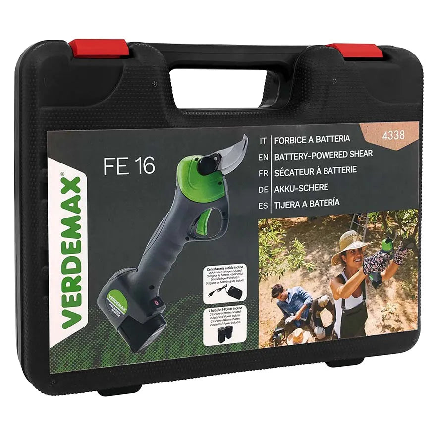 Verdemax FE16 Battery Powered Shears | 16.8V 2Ah Batteries Included | Brushless Motor