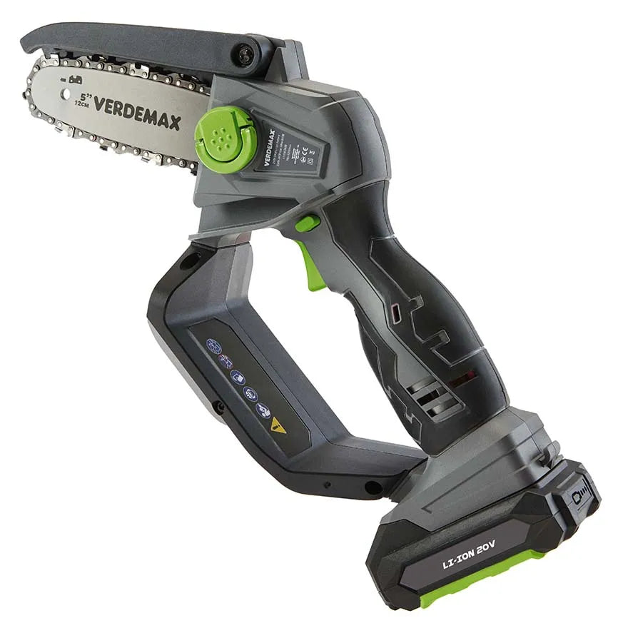 Verdemax PE20 20V Battery Powered Pruner | Cordless 12cm Bar | 2Ah Lithium Battery Included