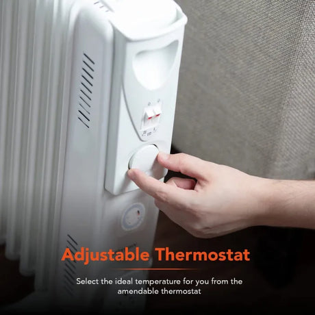 Warmlite 2000W Oil Filled Radiator with Timer | Energy-Efficient Freestanding Heater with Adjustable Thermostat