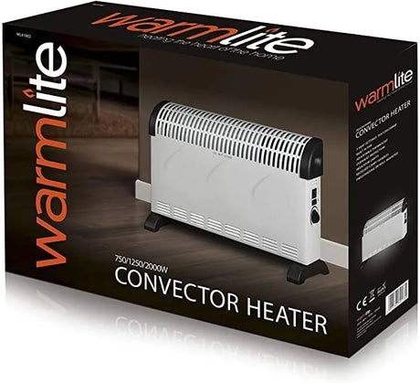 Warmlite 2 kW Convector Heater WL41001 - Free‑Standing White Convection Heater with Thermostat