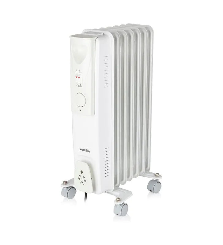 Warm Lite 1500W Oil Filled Radiator | Portable 7-Fin Heater with Adjustable Thermostat & Safety Features