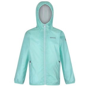 Regatta Kids' Pack It Lightweight Waterproof Hooded Packaway Walking Jacket Cool Aqua