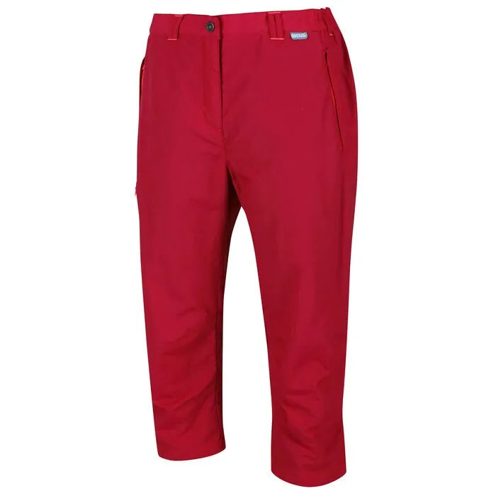 Regatta Women's Chaska II Capri Walking Trousers Dark Cerise
