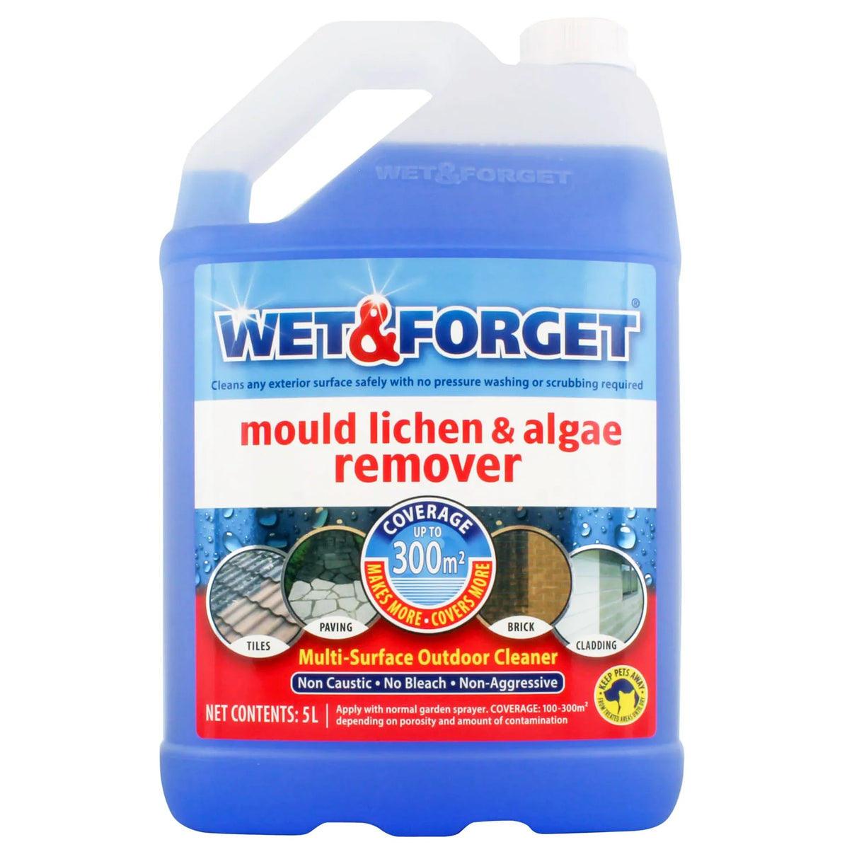Wet & Forget 5 Litre Mould, Moss, Algae & Lichen Remover