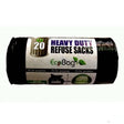 Ecobag Heavy Duty 20 Black Bin Bags 100 Litre