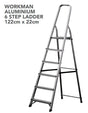 Workman Aluminium 6 Step Ladder - 122cm x 22cm (L015)