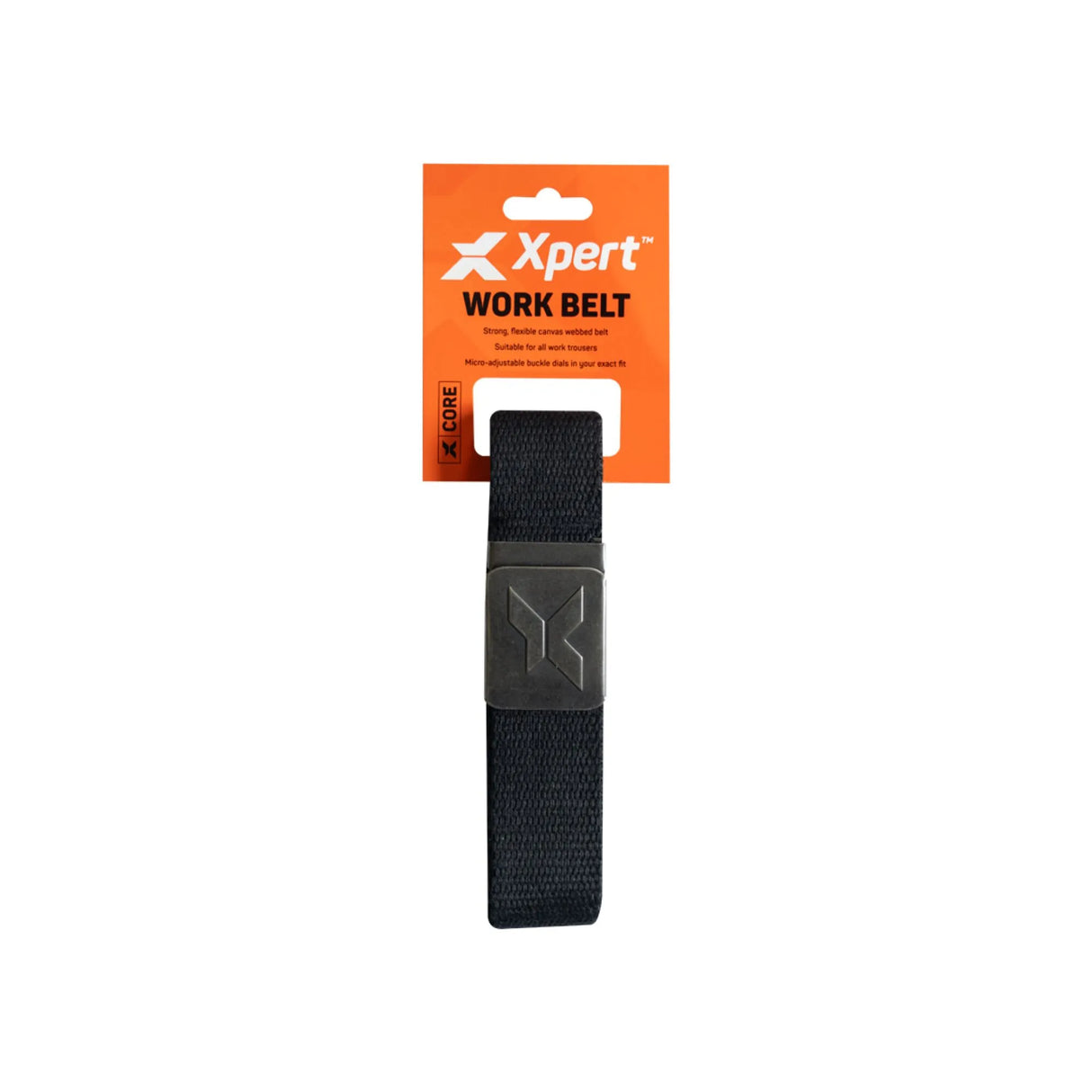 Xpert Core Work Belt Black XP50 - Durable Canvas Webbing with Micro-Adjustable Buckle