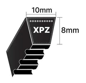 XPZ900 Notched V-Belt (10x8mm) - 900mm Long | High-Performance Raw-Edge Wedge Belt