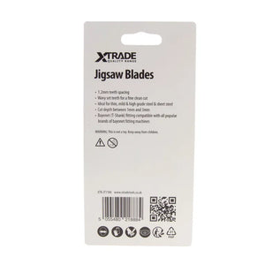 XTRADE JT118A Jigsaw Blade Metal (5 Pack) - 75mm HSS Blades with Wavy Set Teeth