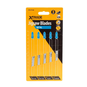 XTRADE JT318A Jigsaw Blade Metal (5 Pack) - 132mm HSS Blades with Wavy Set Teeth