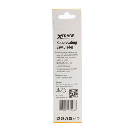 XTRADE SS922HF Recip Saw Blade Wood/Metal (5 Pack) - 150mm BIM Blades