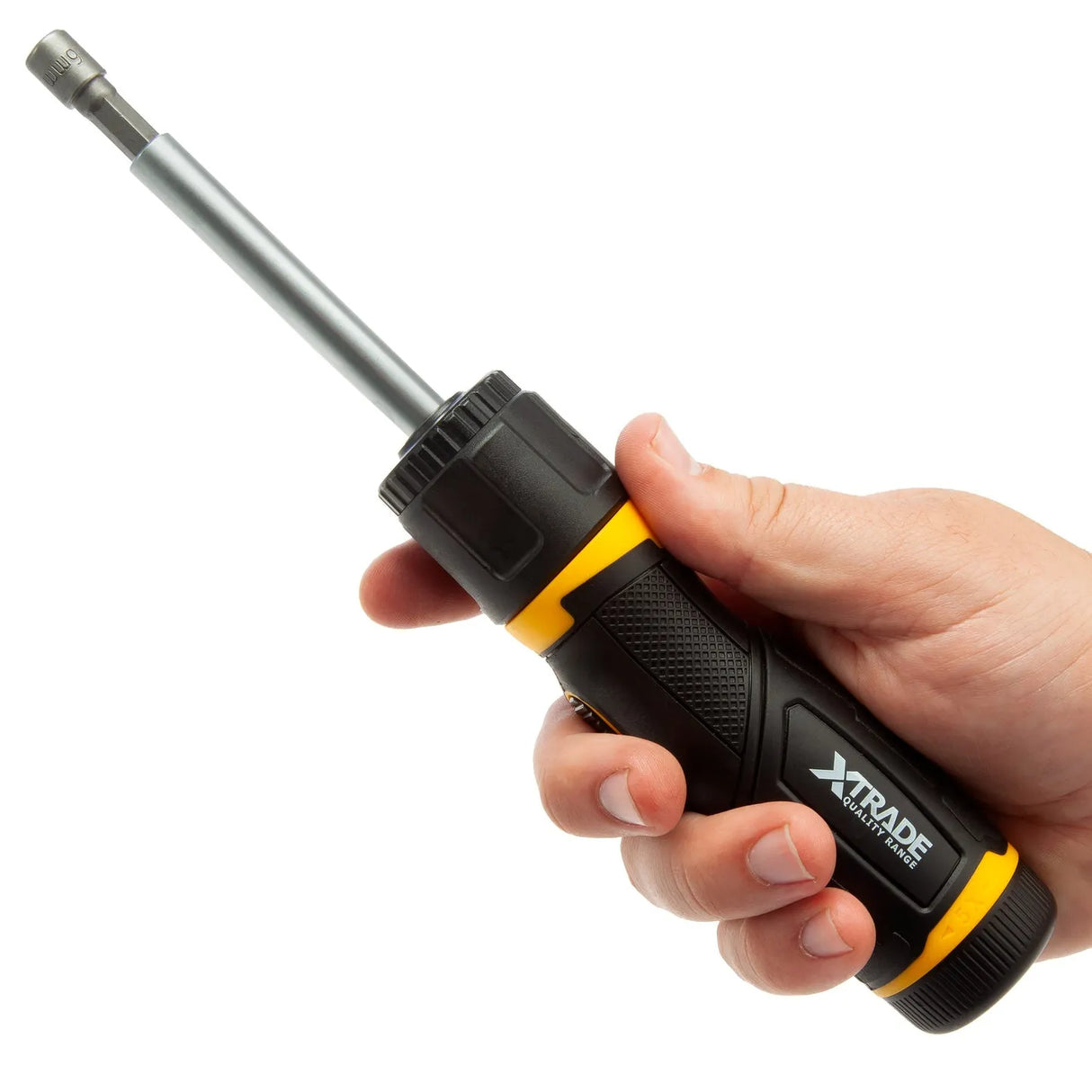 XTrade 12 Piece Ratchet Screwdriver Set - Dual-Grip Design with S2 Bits and Sockets