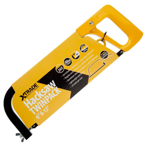 XTrade X0900021 Hacksaw Twinpack - 12" & 6" Hacksaws with Carbon Steel Blades