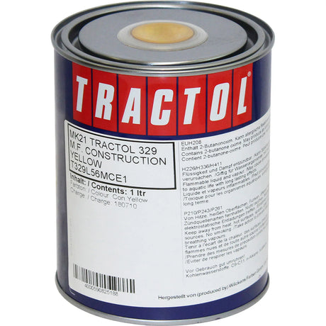 Tractol M.F. Construction Yellow Paint 1L - High Gloss Finish for Agricultural & Construction Equipment - MK21