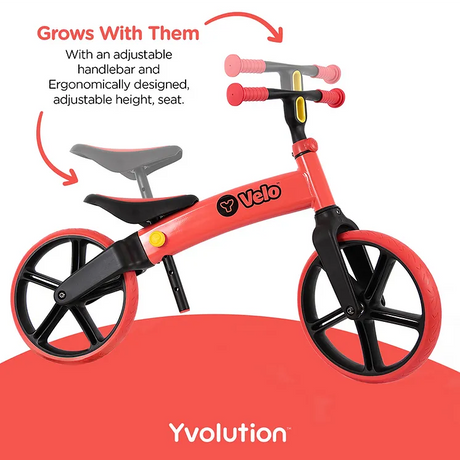 Yvolution Velo Senior Red Balance Bike | Adjustable for Ages 3-5 Years