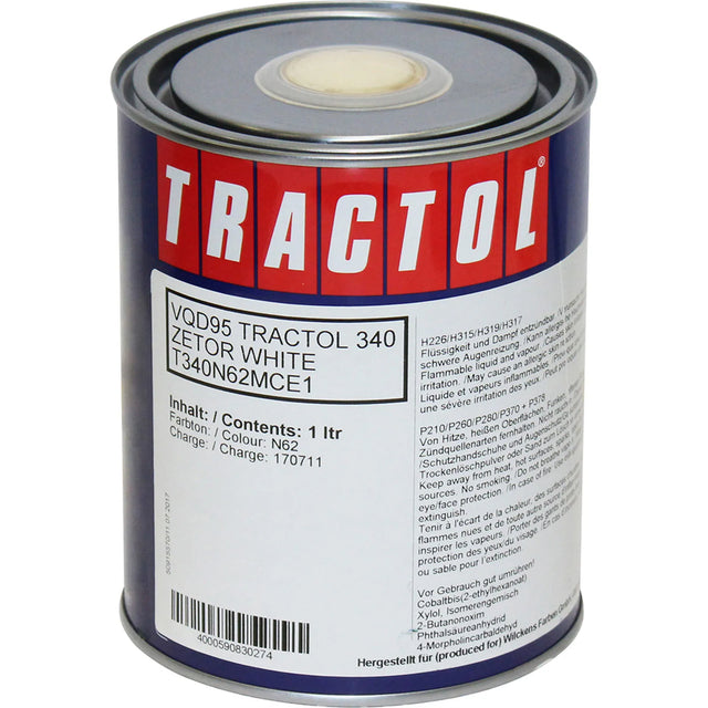 Tractol Zetor White Spray Paint 1 Litre - For Agricultural & Construction Equipment