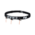 Zone3 Racebelt with Gel Loops Black/White - Adjustable Triathlon Race Number Belt